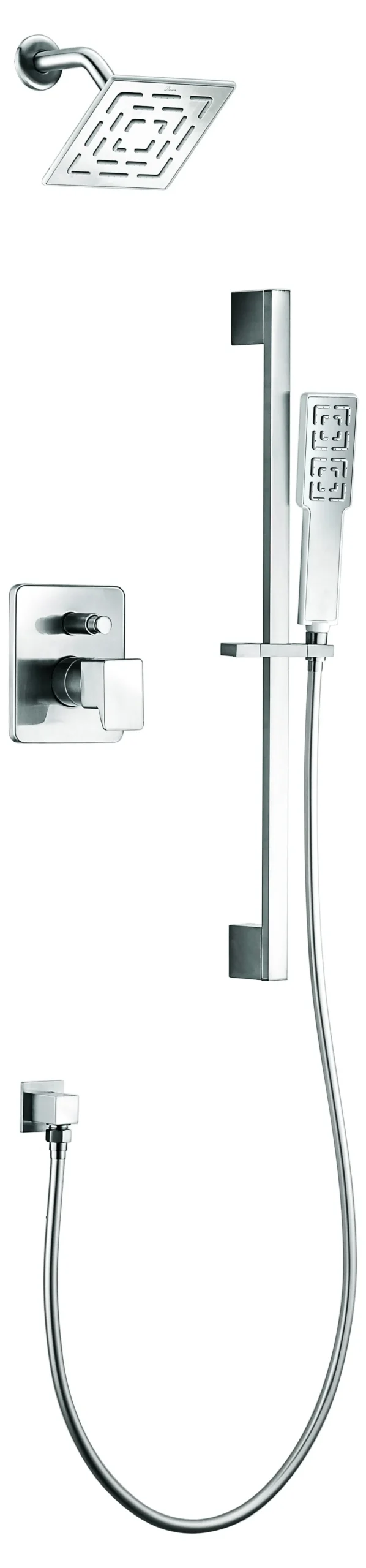 Dawn Acadia Square Series Shower Combo Set Wall Mounted Rainhead with Slide Bar Handheld Shower
