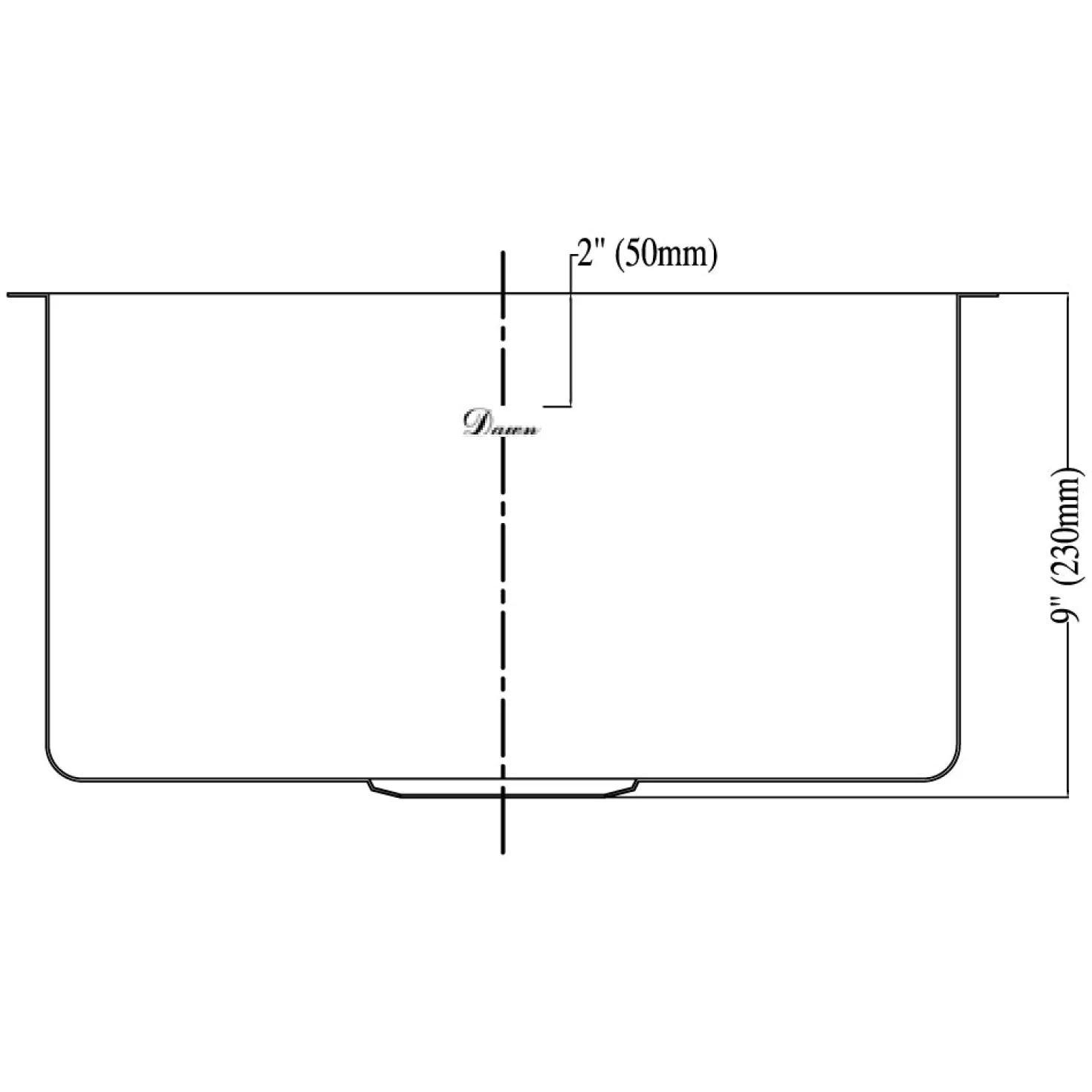 Dawn BS161609 18" Undermount Single Bowl Stainless Steel Bar Sink