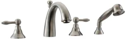 Dawn DS132119 4-Hole Tub Filler with Personal Handshower & Lever Handles