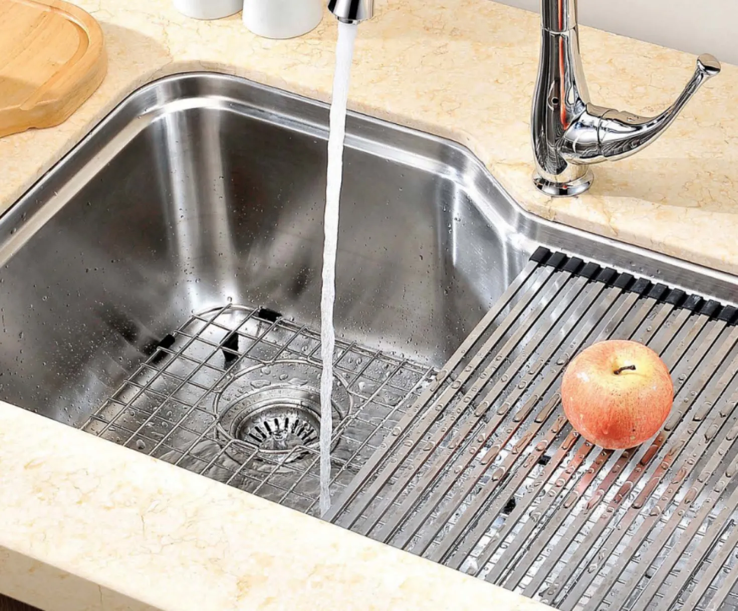 Dawn DSU3118 33" 16 Gauge Undermount Single Bowl Stainless Steel Kitchen Sink with Accessory Ledge