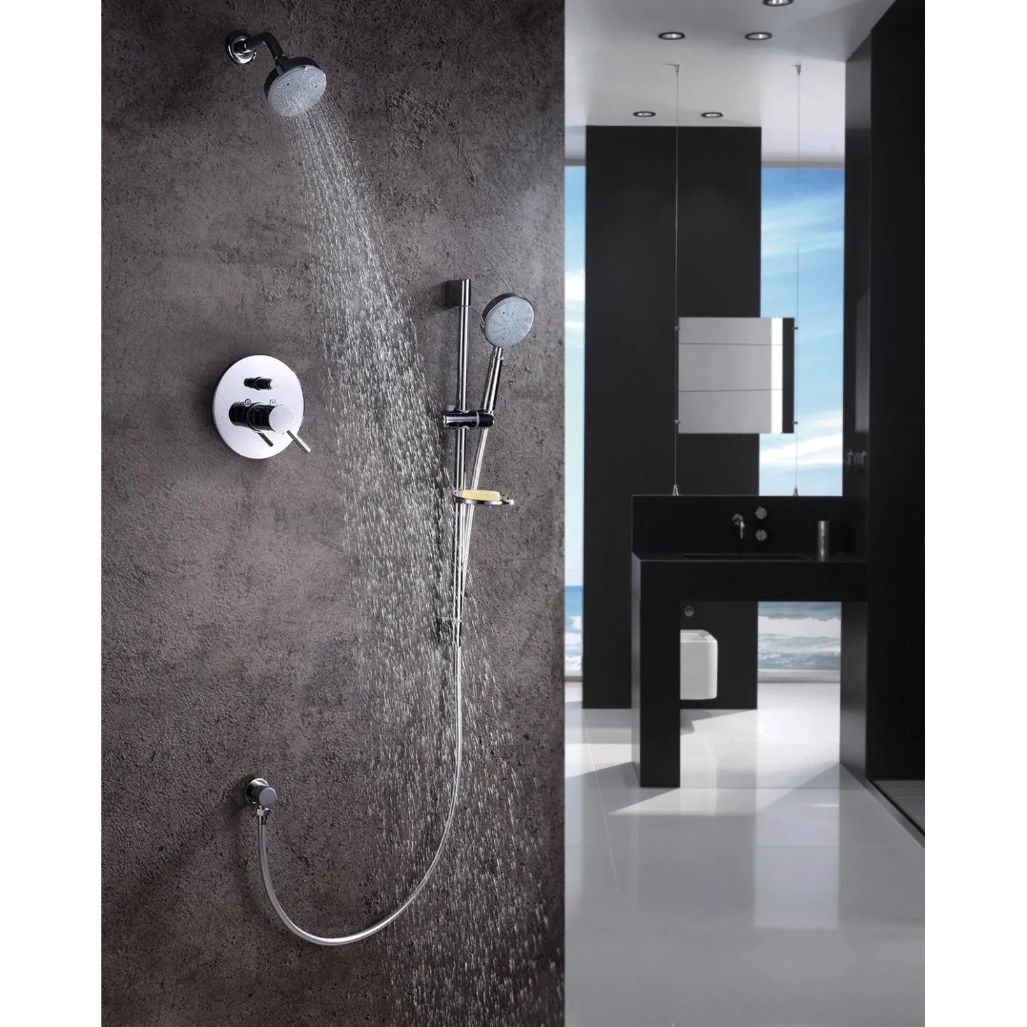 Dawn Grand Canyon Series Shower Combo Set Wall Mounted Showerhead with Slide Bar Handheld Shower