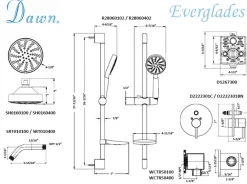 Dawn Grand Canyon Series Shower Combo Set Wall Mounted Showerhead with Slide Bar Handheld Shower
