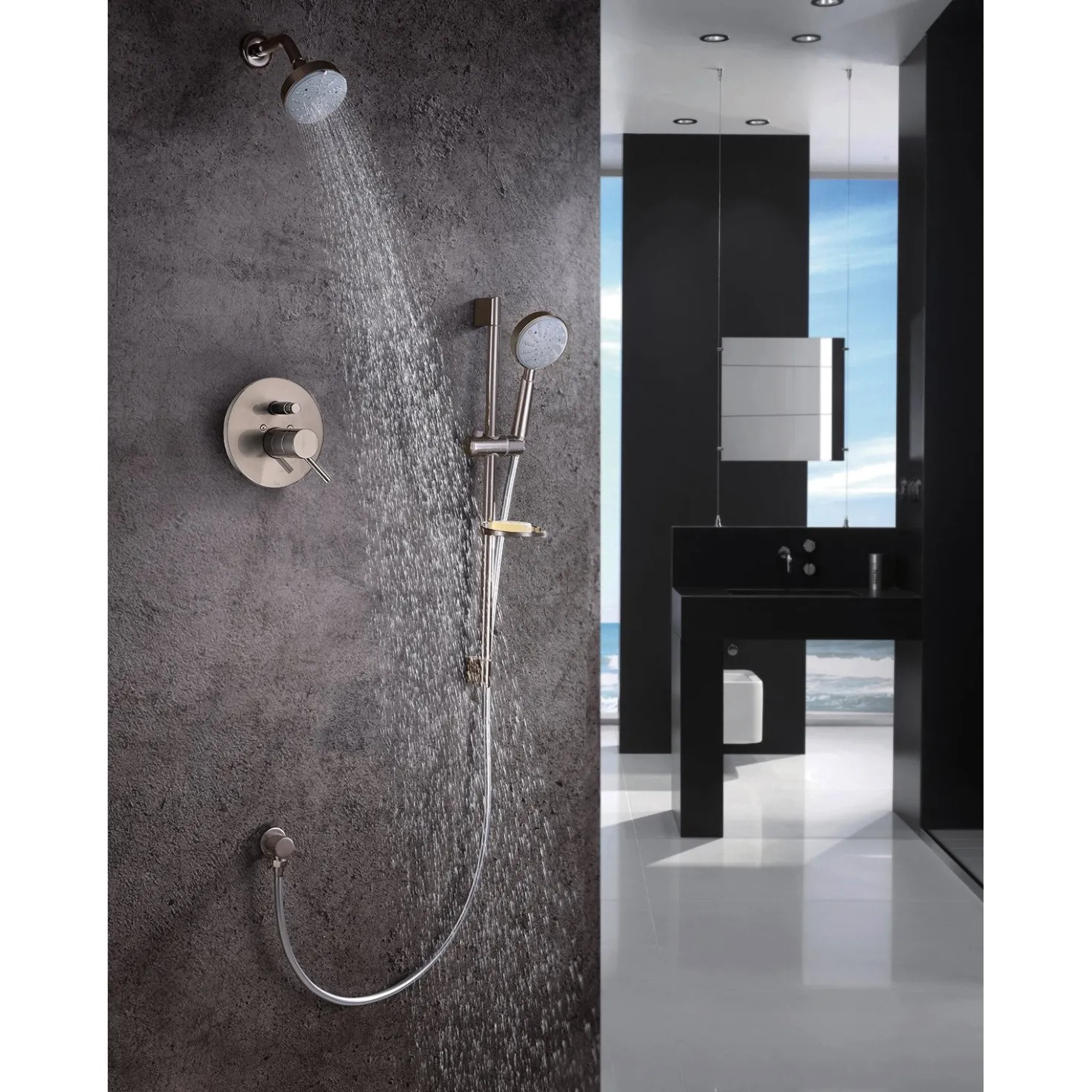 Dawn Grand Canyon Series Shower Combo Set Wall Mounted Showerhead with Slide Bar Handheld Shower