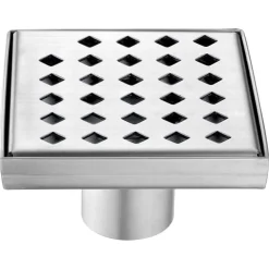 Dawn LMI050504 Mississippi River Series - Square Shower Drain 5"L (Stamping technique & press in the base)