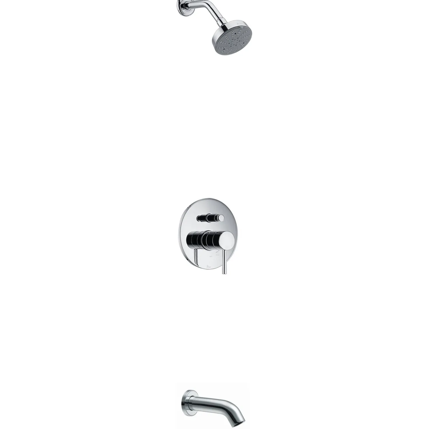 Dawn Pinnacles Series Shower Combo Set Wall Mounted Showerhead and Tub Spout with Trim