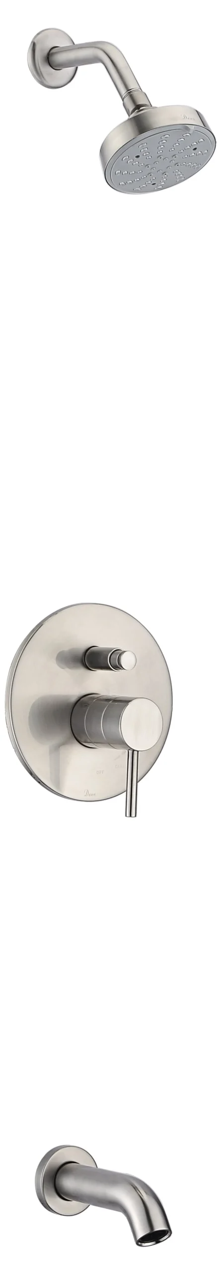 Dawn Pinnacles Series Shower Combo Set Wall Mounted Showerhead and Tub Spout with Trim