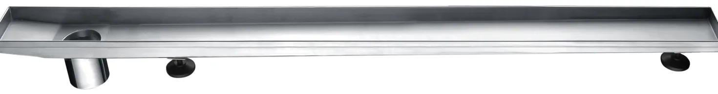 Dawn Stainless Steel Shower Drain Channel Side Outlet with Adjustable Feet