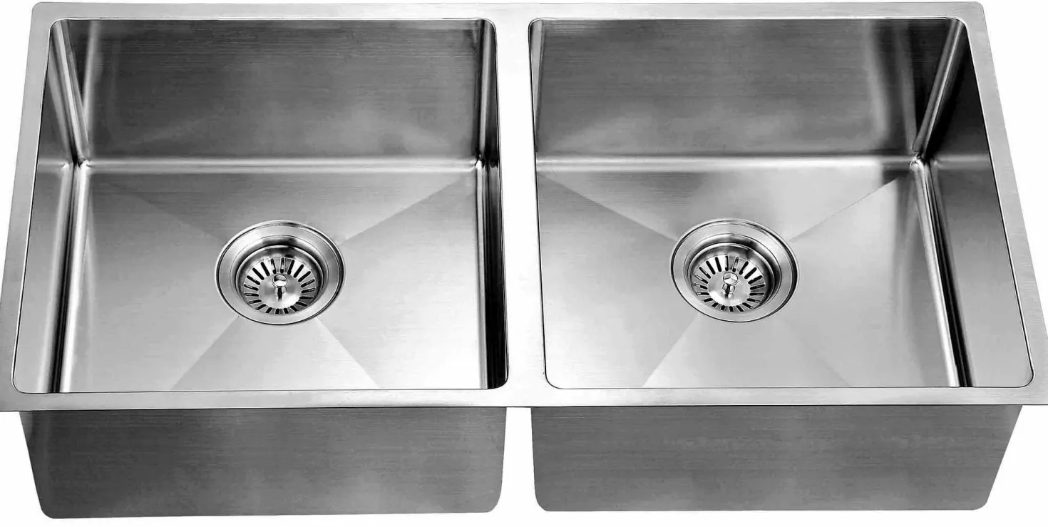 Dawn Undermount Extra Small Corner Radius Equal Double Bowls Kitchen Sinks