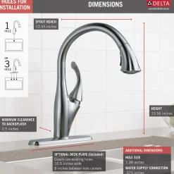 Delta Addison Single Handle Pull-Down Kitchen Faucet with ShieldSpray Technology