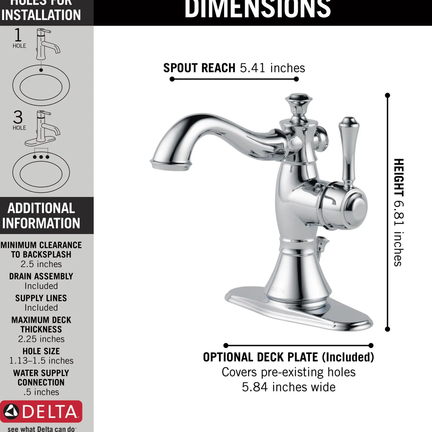 Delta Cassidy Single Handle Bathroom Faucet