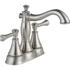 Delta Cassidy Two Handle Centerset Bathroom Faucet with Metal Pop-Up