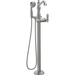 Delta Single Handle Floor Mount Tub Filler Hand Shower