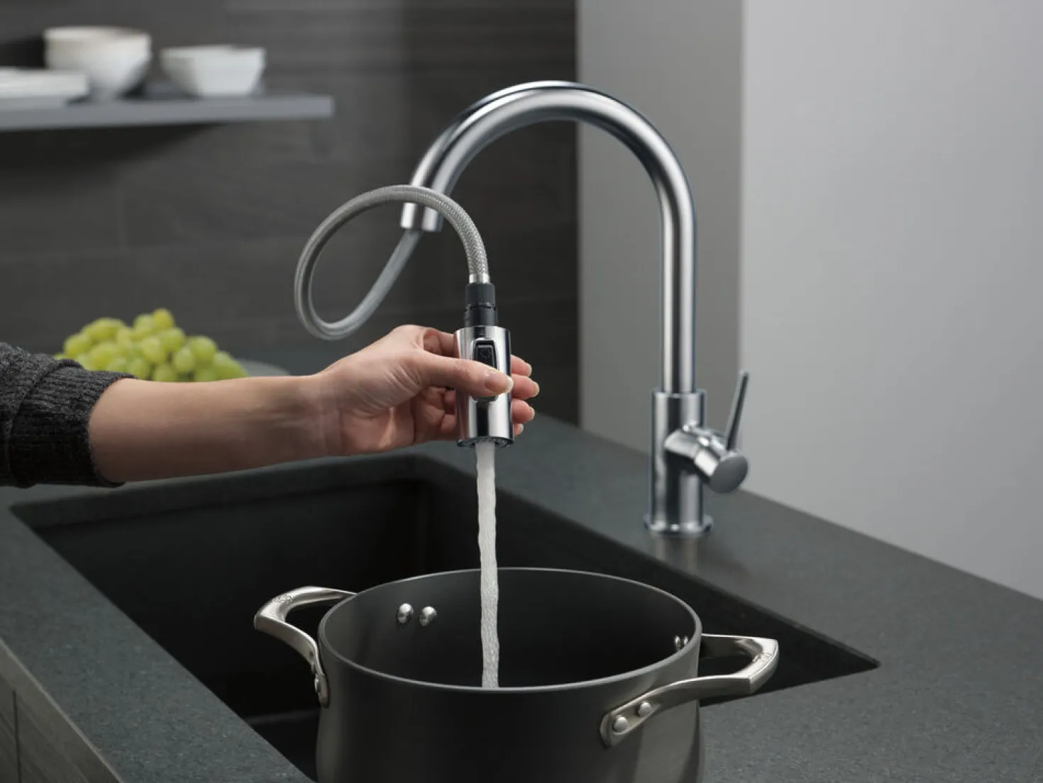 Delta Trinsic Single Handle Limited Swivel Pull-Down Kitchen Faucet