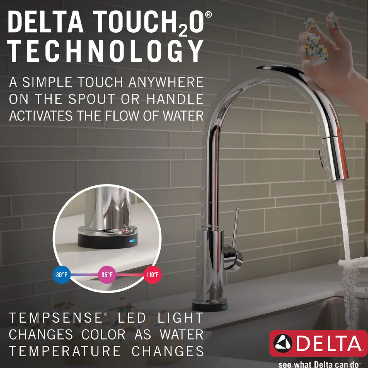 Delta Trinsic Single Handle Pull-Down Kitchen Faucet with TouchO Technology