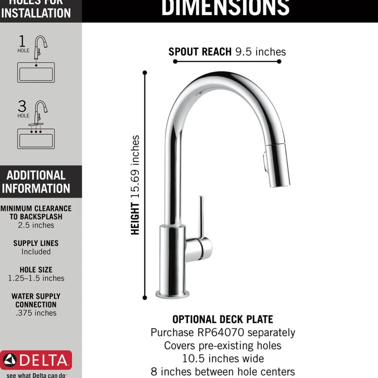 Delta Trinsic Single Handle Pull Down Kitchen Faucet