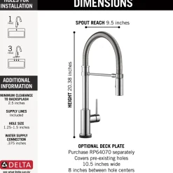 Delta Trinsic Single Handle Pull-Down Spring Spout Kitchen Faucet with TouchO Technology