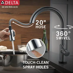 Delta Trinsic VoiceIQ™ Single-Handle Pull-Down Kitchen Faucet with TouchO Technology