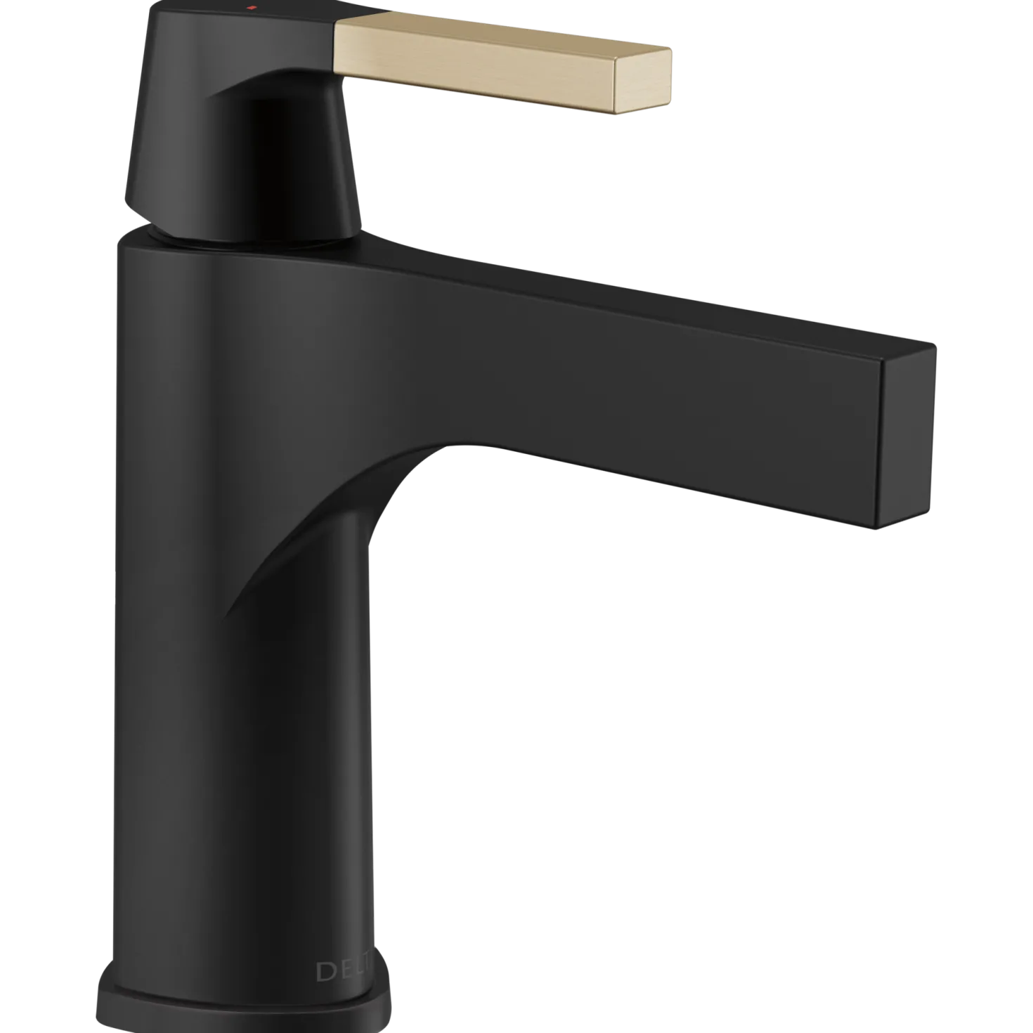 Delta Zura Single Handle Bathroom Faucet with Drain in Black and Champagne Bronze