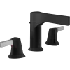 Delta Zura Two Handle Widespread Bathroom Faucet in Chrome and Black