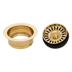 3.5" Deluxe Garbage Disposal Drain with Basket - Polished Brass
