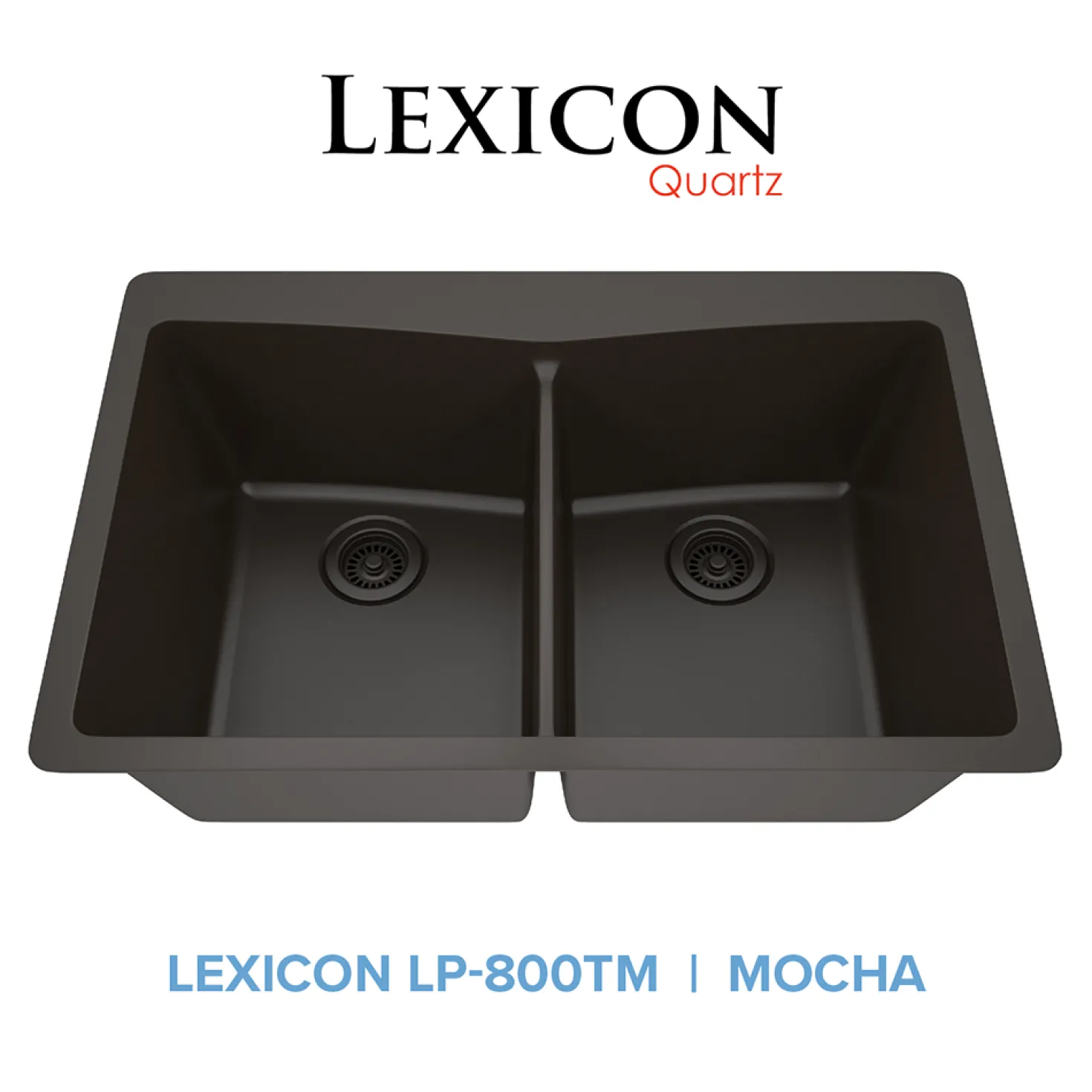33" Double Bowl 50/50 Dual Mount Quartz Composite Sink