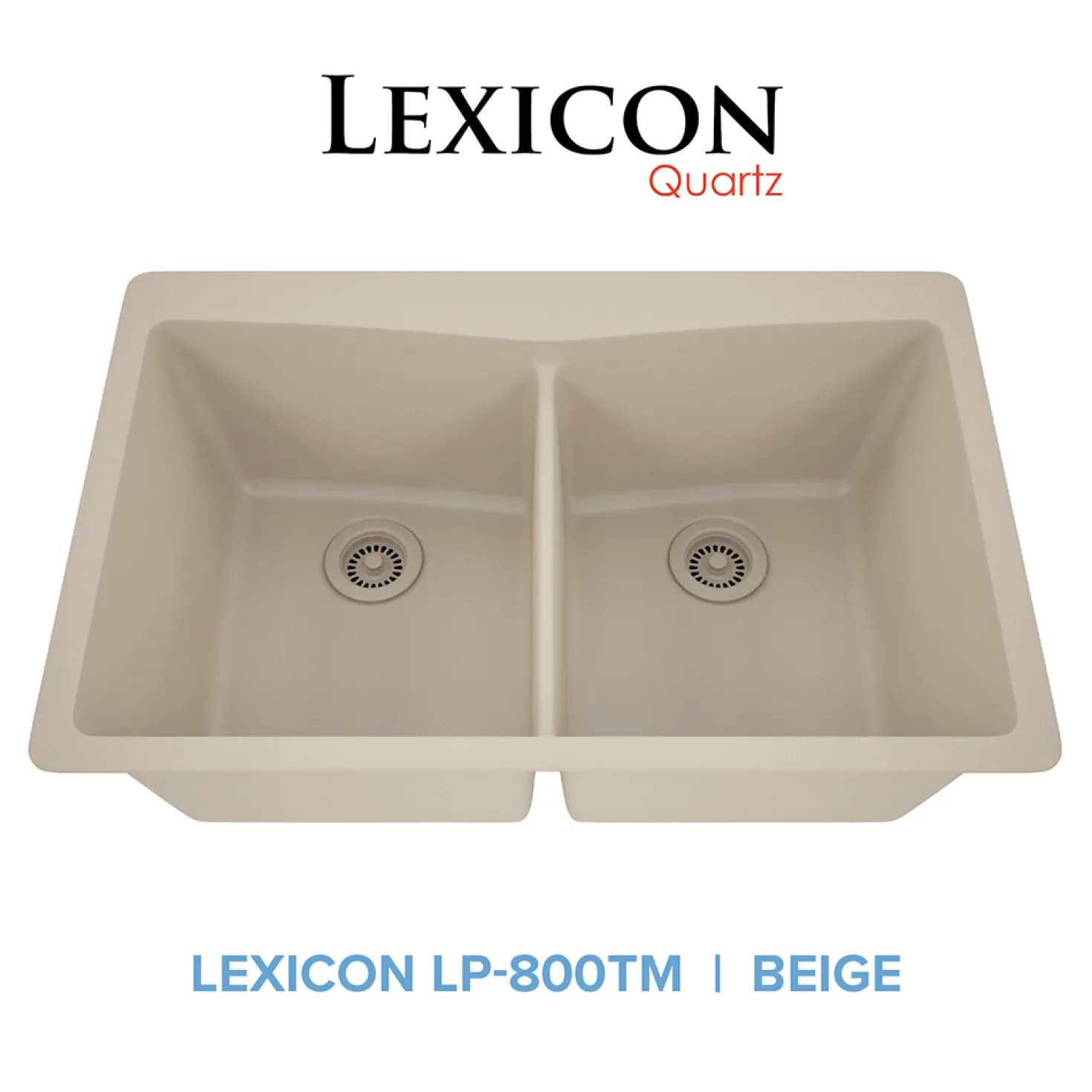 33" Double Bowl 50/50 Dual Mount Quartz Composite Sink