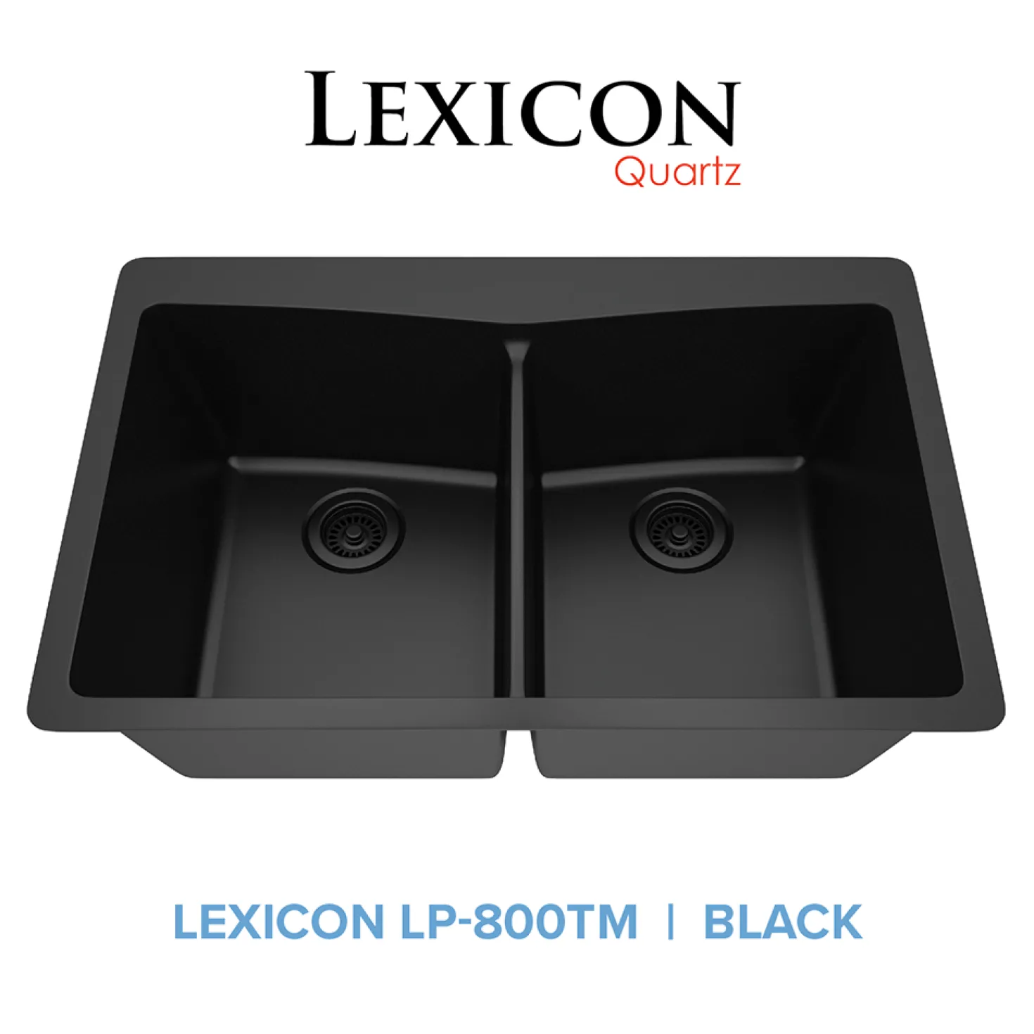 33" Double Bowl 50/50 Dual Mount Quartz Composite Sink