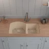 32" Double Bowl 70/30 Quartz Composite Sink