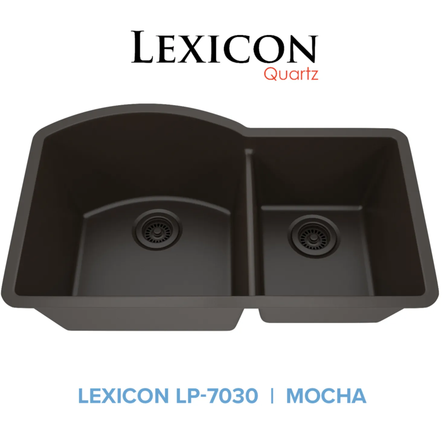 32" Double Bowl 70/30 Quartz Composite Sink