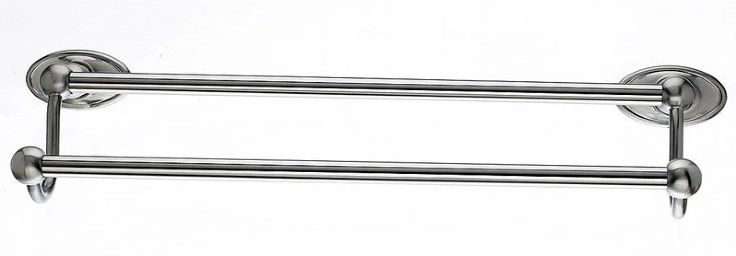 18" Double Towel Bar With Oval Backplate In Brushed Satin Nickel