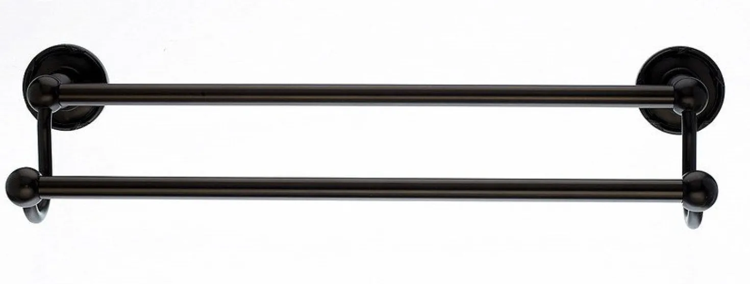18" Double Towel Bar With Ribbon & Reed Detail In Oil Rubbed Bronze