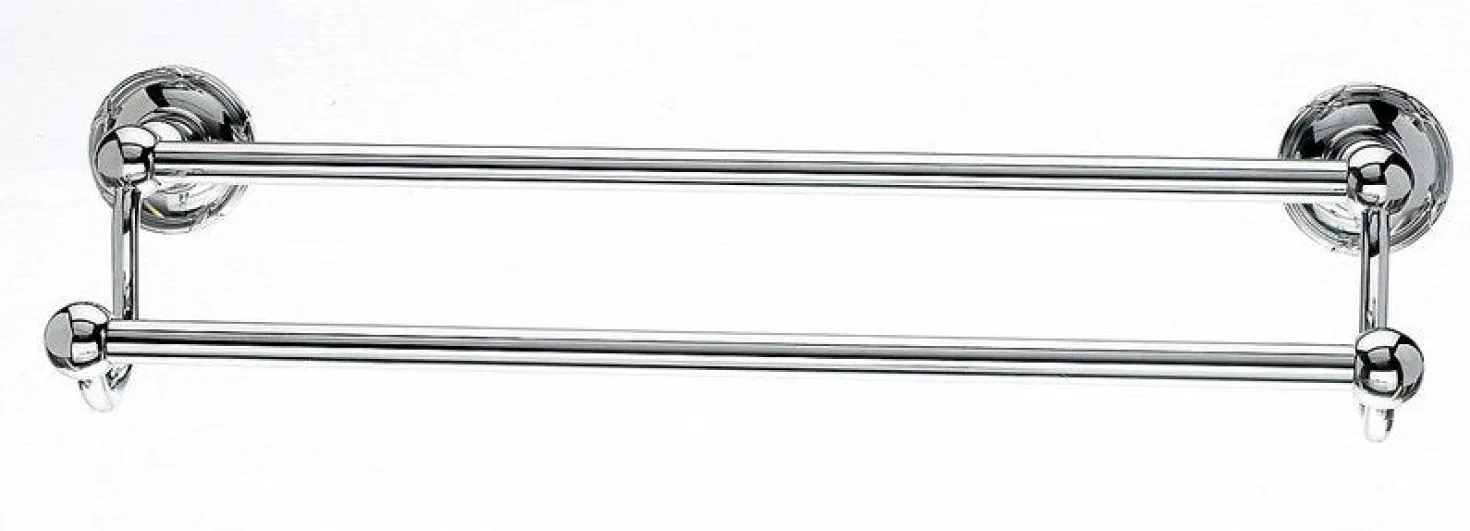 18" Double Towel Bar With Ribbon & Reed Detail In Polished Chrome