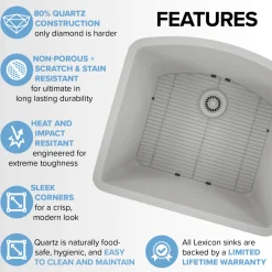 D-Shaped Quartz Composite Kitchen Sink