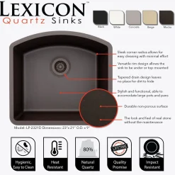 D-Shaped Quartz Composite Kitchen Sink