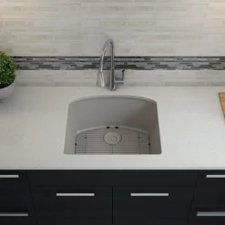 D-Shaped Quartz Composite Kitchen Sink