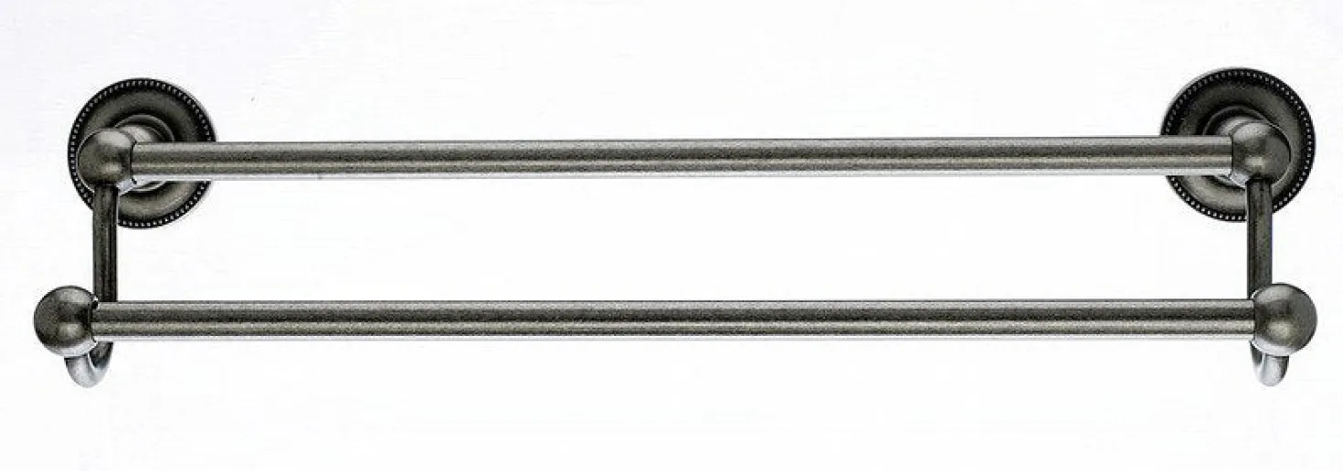 Ed7Apa 18" Double Towel Bar With Beaded Detail In Antique Pewter