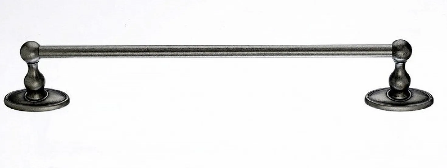 Ed6Apc 18" Single Towel Bar With Oval Backplate In Antique Pewter