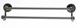Ed7Apf 18" Double Towel Bar With Rope Detail In Antique Pewter