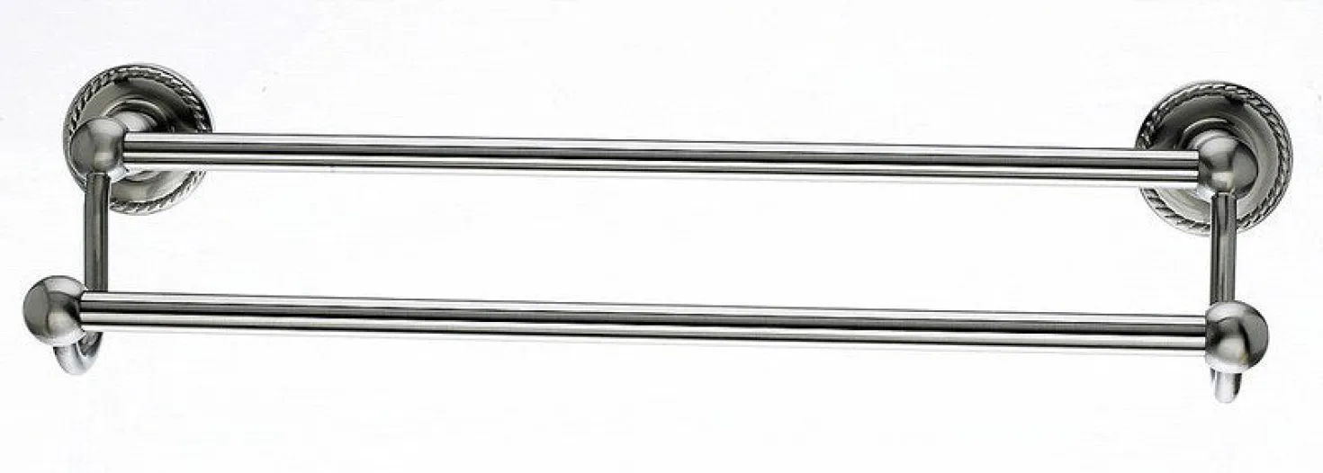 Ed7Bsnf 18" Double Towel Bar With Rope Detail In Brushed Satin Nickel