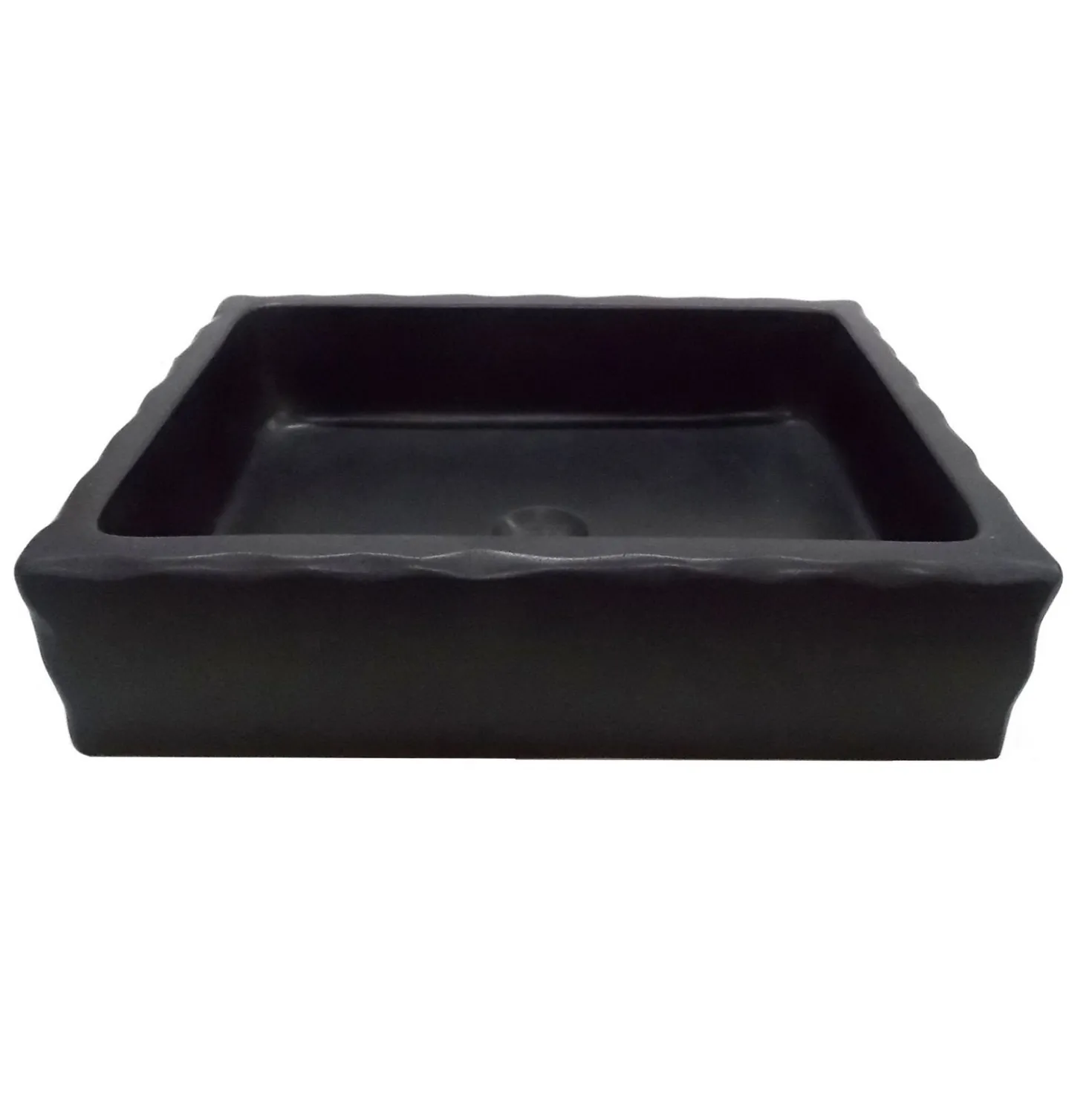 Eden Bath Antique Rectangular Lava Stone Vessel Sink Honed