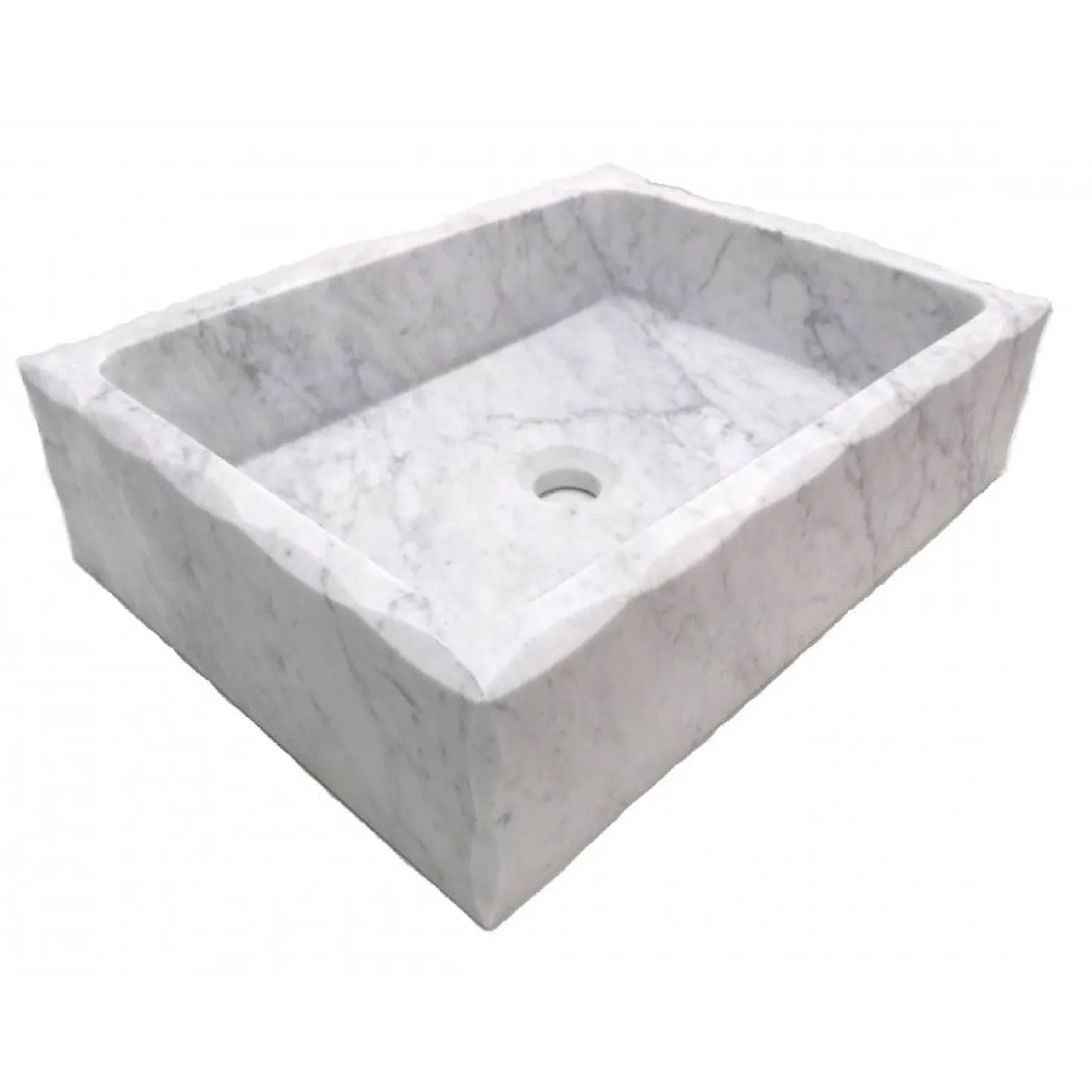 Eden Bath Antique Rectangular Carrara Marble Vessel Sink Honed
