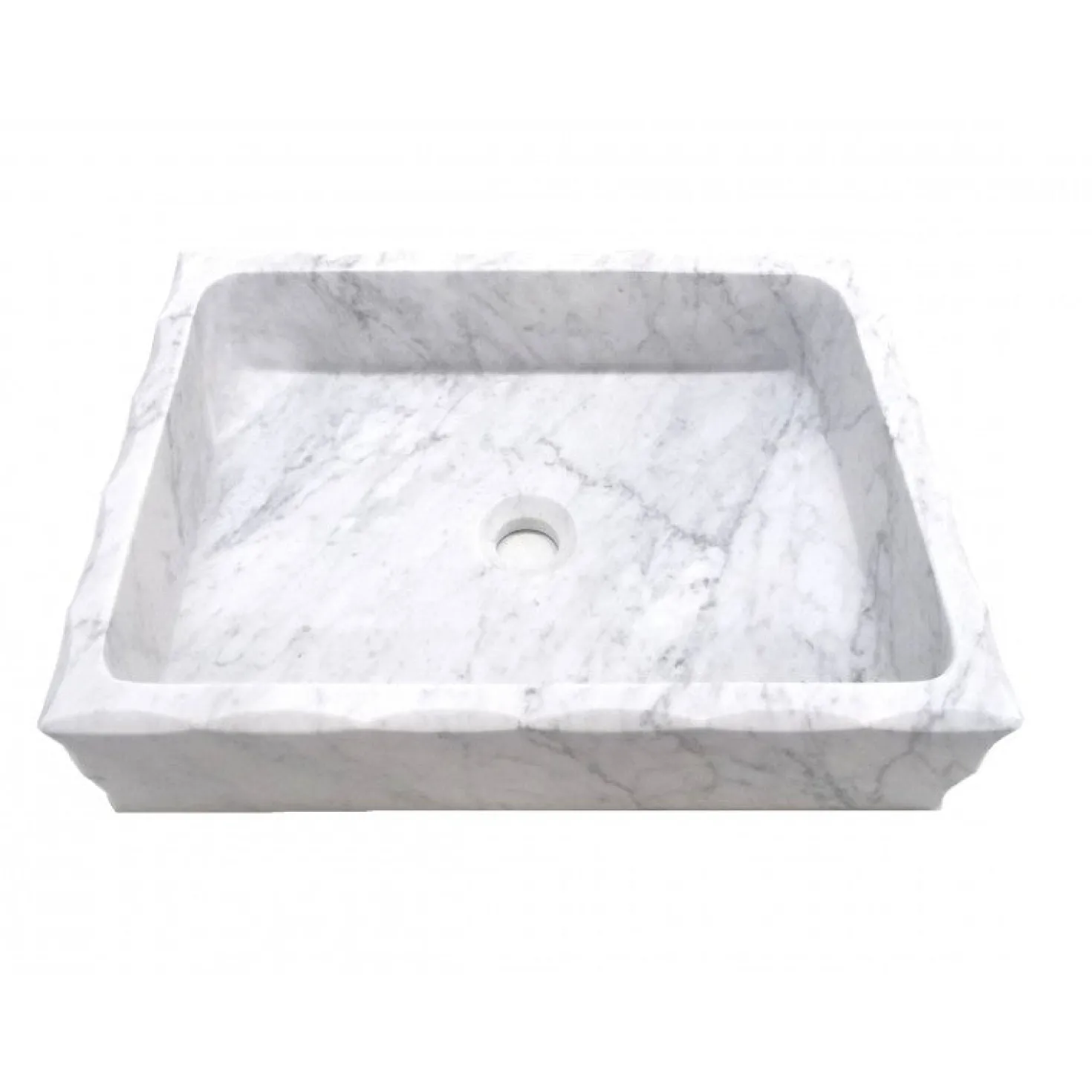 Eden Bath Antique Rectangular Carrara Marble Vessel Sink Honed