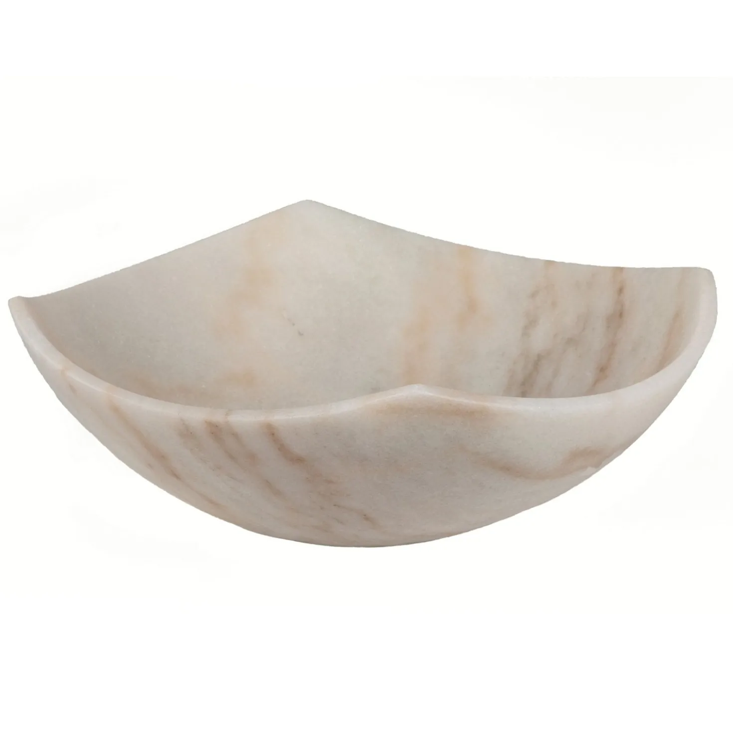 Eden Bath Arched Edges Bowl Sink - Honed White Marble
