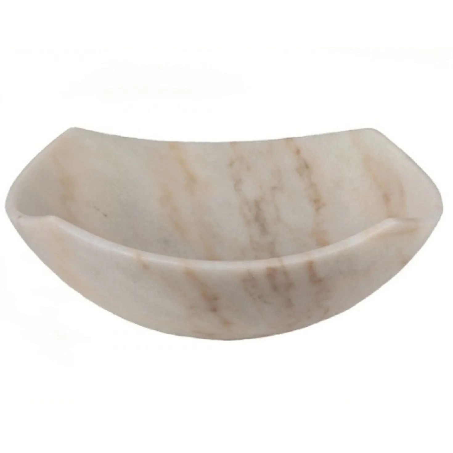 Eden Bath Arched Edges Bowl Sink - Honed White Marble