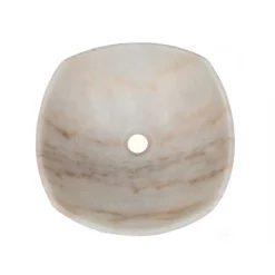 Eden Bath Arched Edges Bowl Sink - Honed White Marble