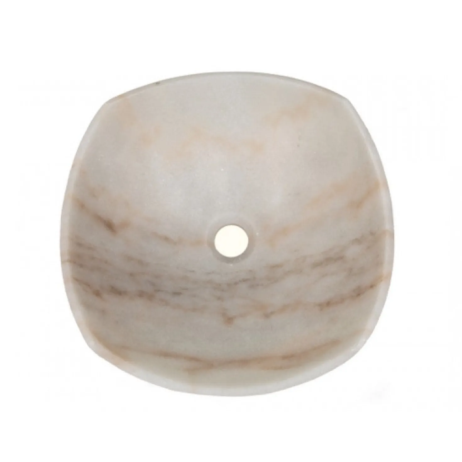 Eden Bath Arched Edges Bowl Sink - Honed White Marble