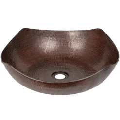 Eden Bath Arched Edges Copper Vessel Sink - Antique Dark Copper