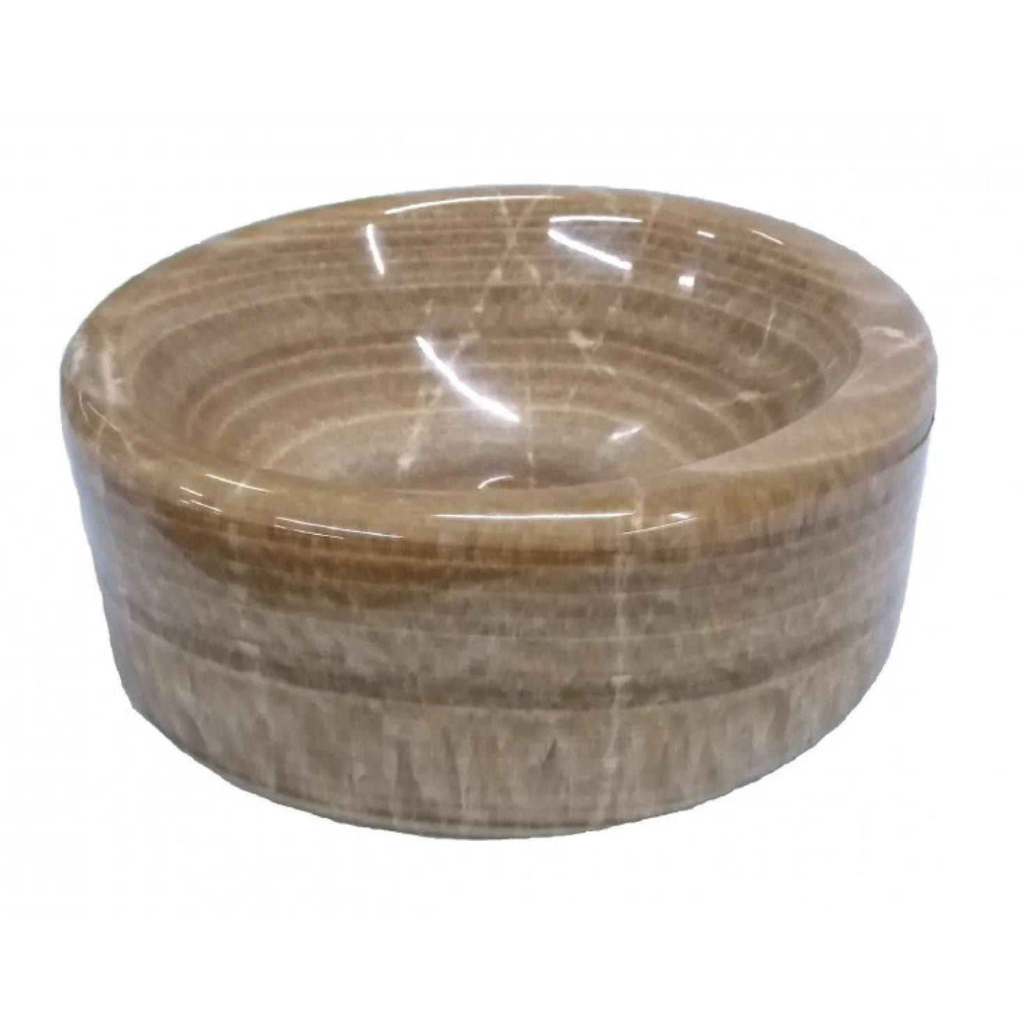 Eden Bath Barrel Vessel Sink - Brown Onyx Polished