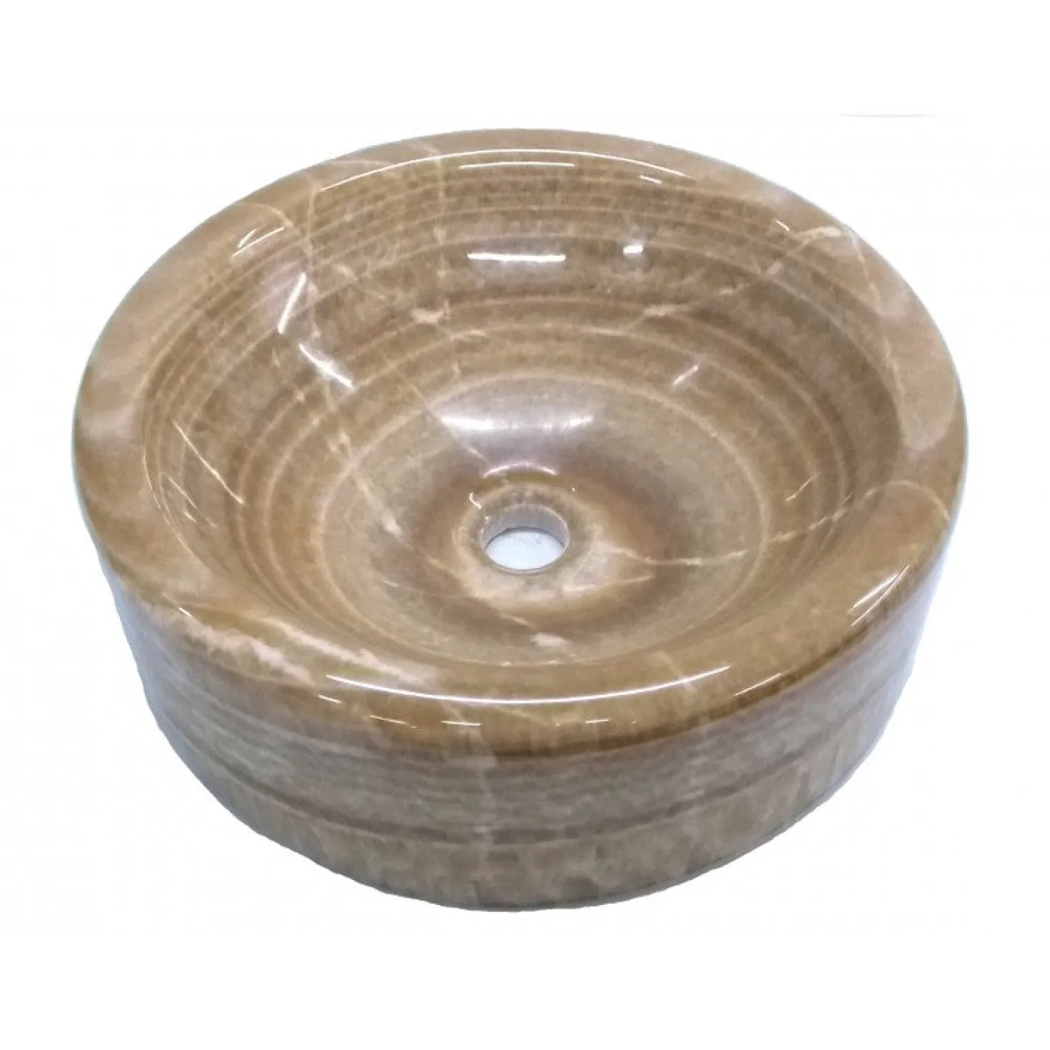 Eden Bath Barrel Vessel Sink - Brown Onyx Polished