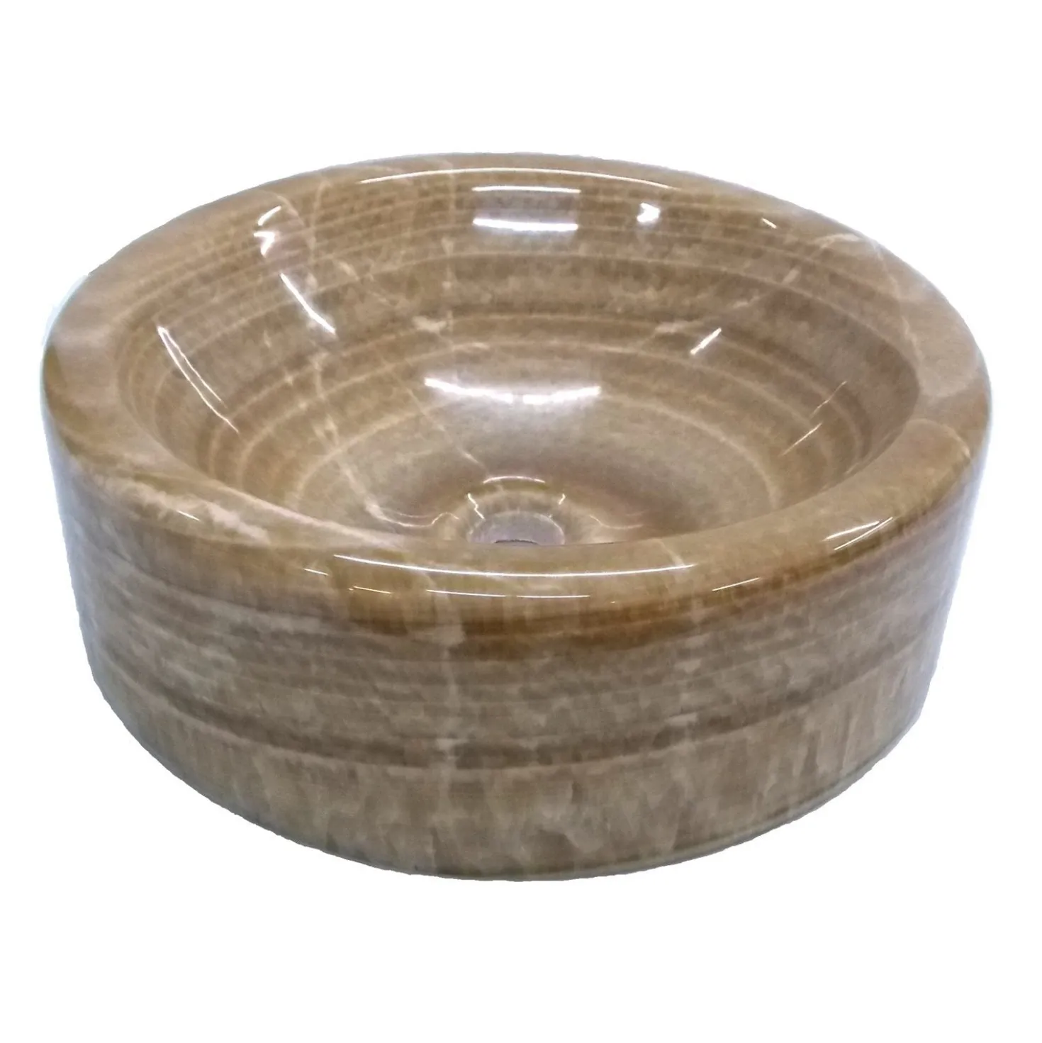 Eden Bath Barrel Vessel Sink - Brown Onyx Polished